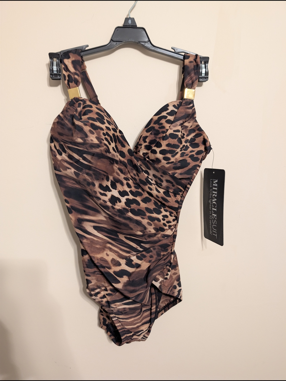 NWT Miraclesuit Siren One Piece Swimsuit Leopard Ocicat Size 6